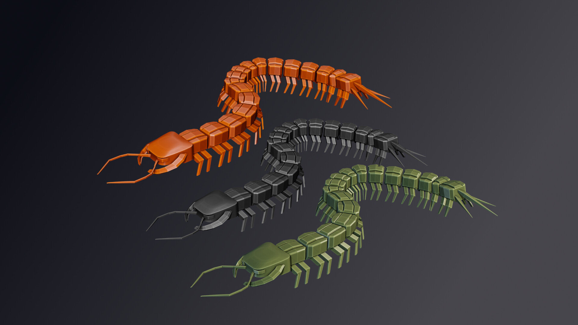 ArtStation - Centipede modelling , rigging and animation