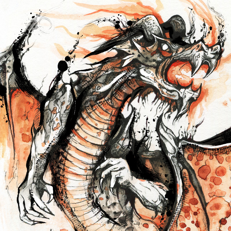 Fire Dragon Original Drawing by delgado722 on DeviantArt