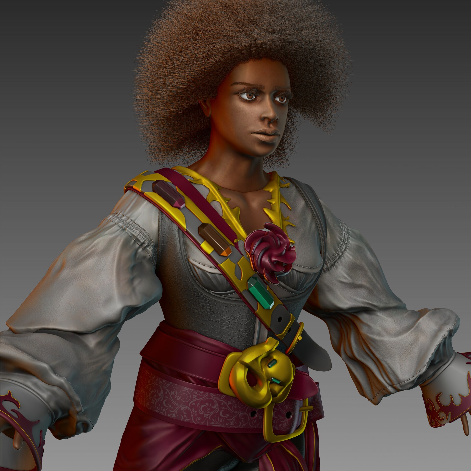 Artstation Black Pirate Girl