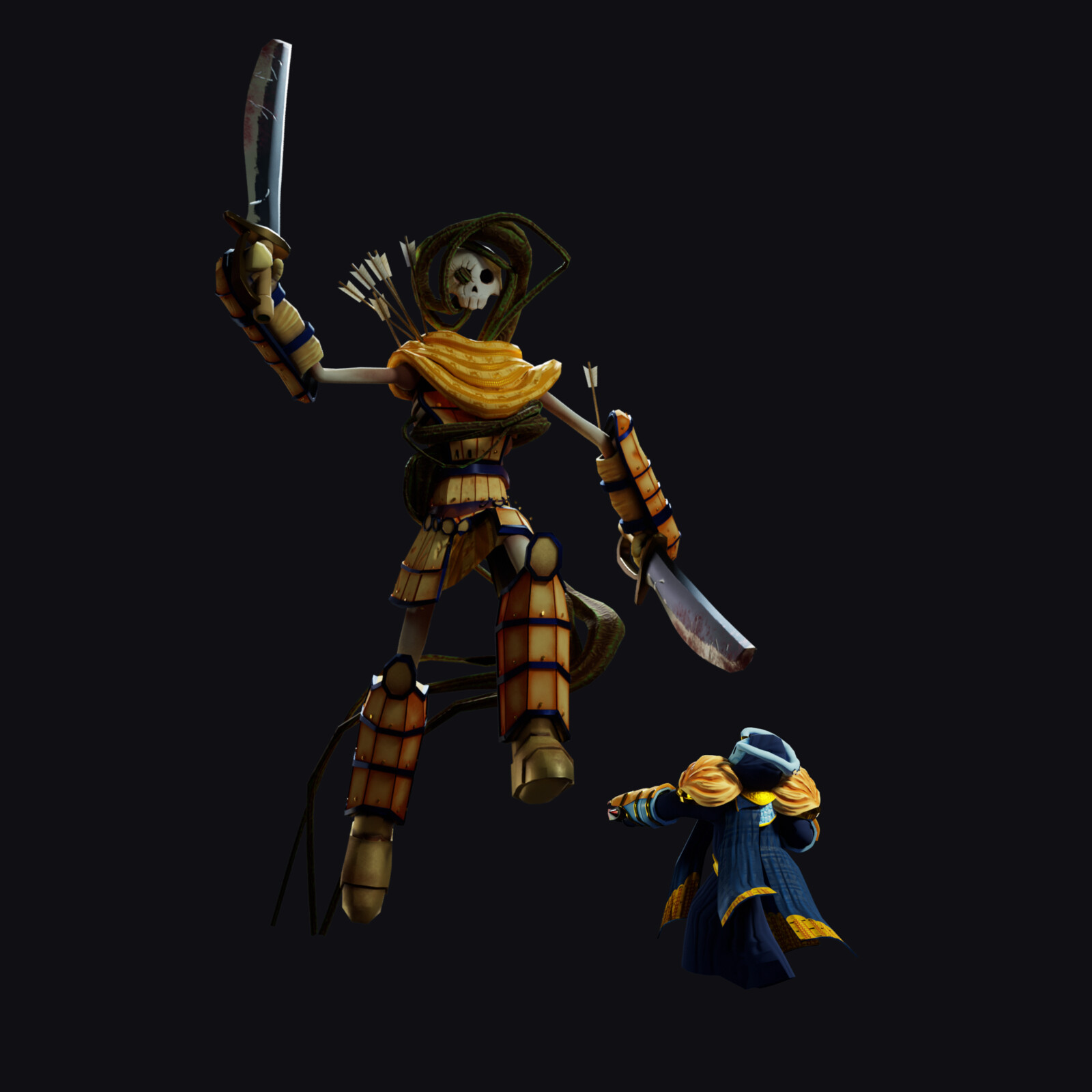 Skelly boss and Wanderer