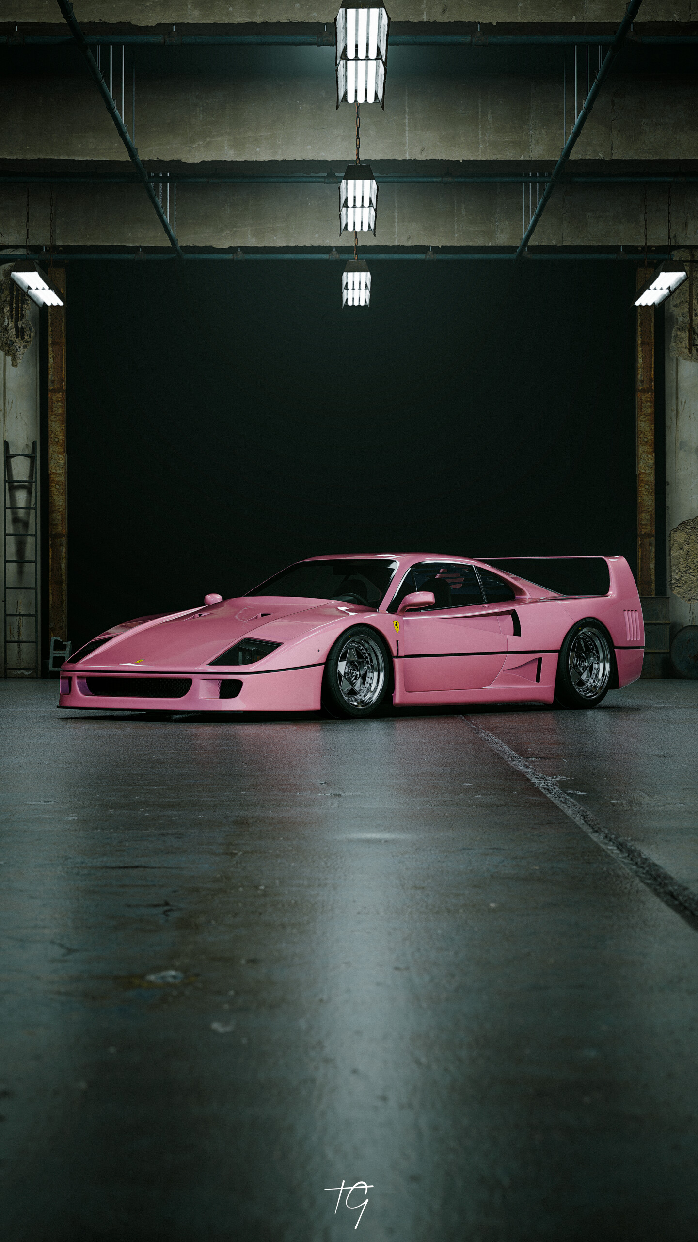 Artstation Slammed Pink Ferrari F40 Ue5