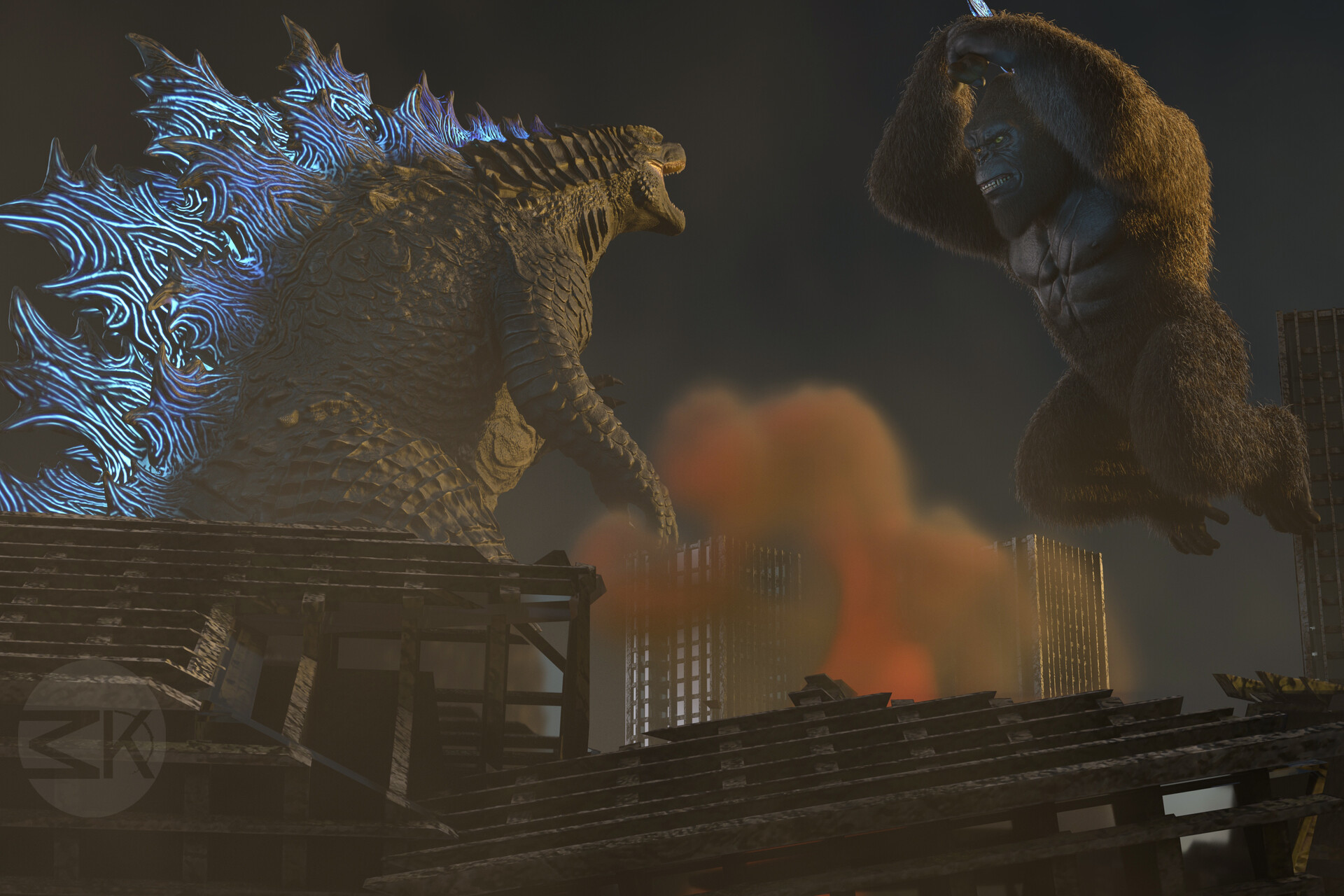 Artstation - Godzilla Vs Kong 3d Video