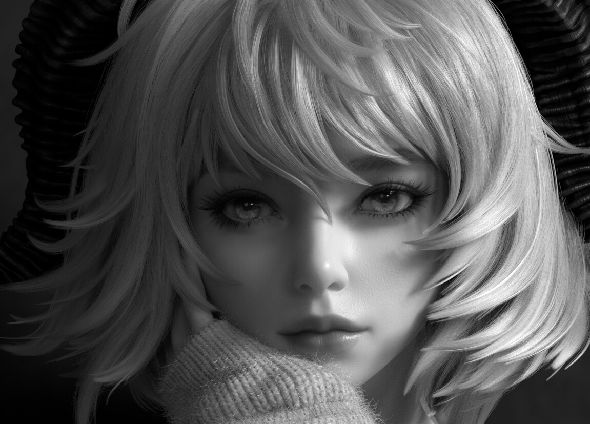 ArtStation blue girl