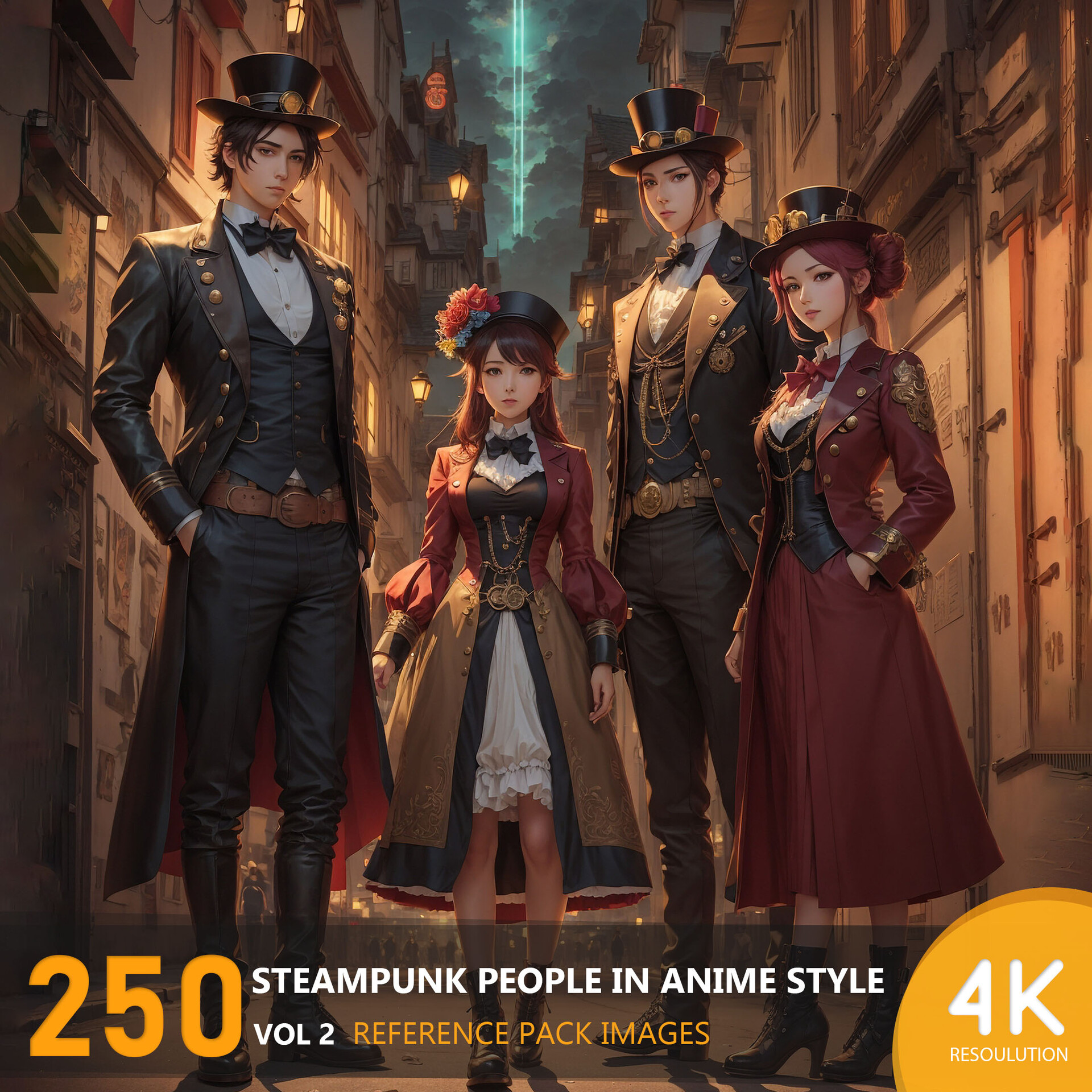 ArtStation - Steampunk People In Anime Style Vol 2-4K|Reference pack Images