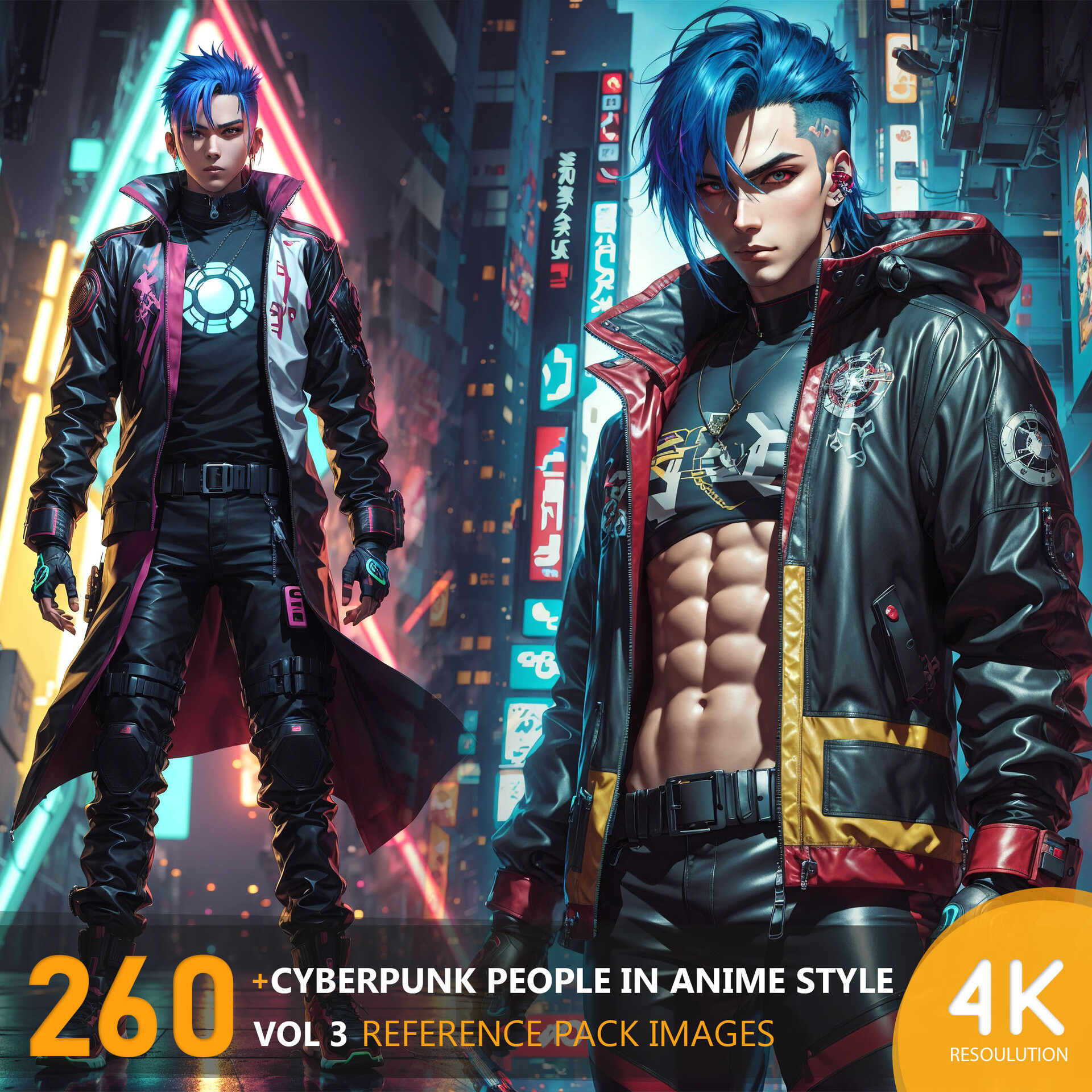 ArtStation - Cyberpunk People In Anime Style Vol 3-4K|Reference pack Images