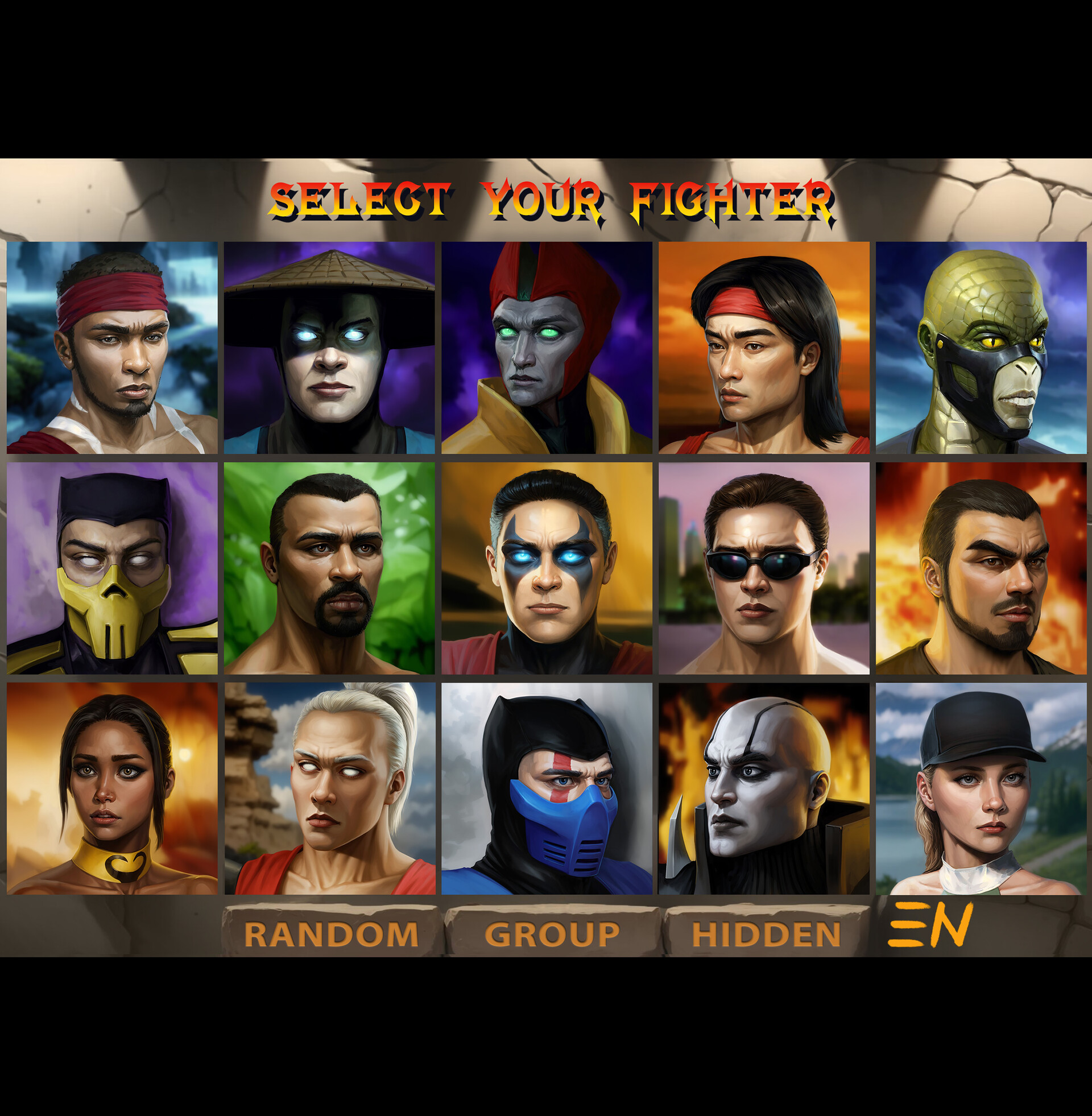 ArtStation - MORTAL KOMBAT 4 \ Character Screen remake