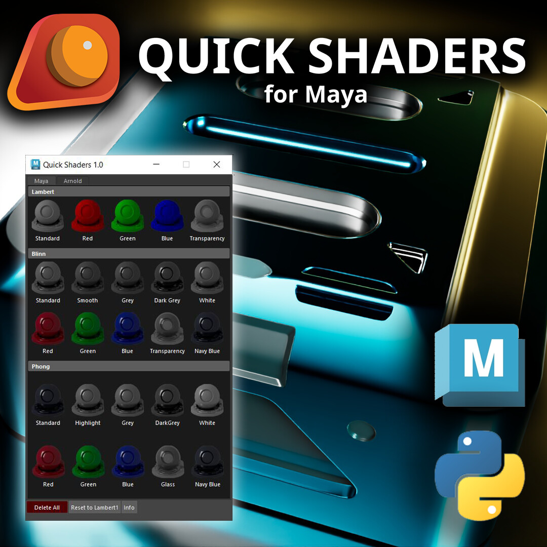 Artstation quick shaders 1 0 python 3 script for maya