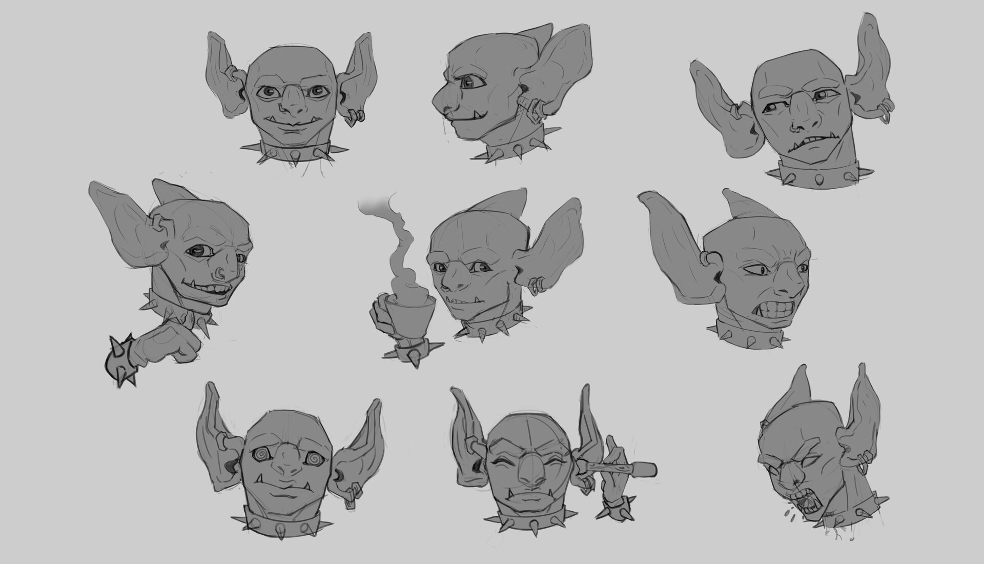 ArtStation - Goblin facial expressions