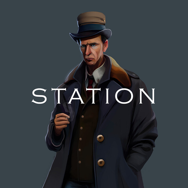 Man in the hat concept. STATION 