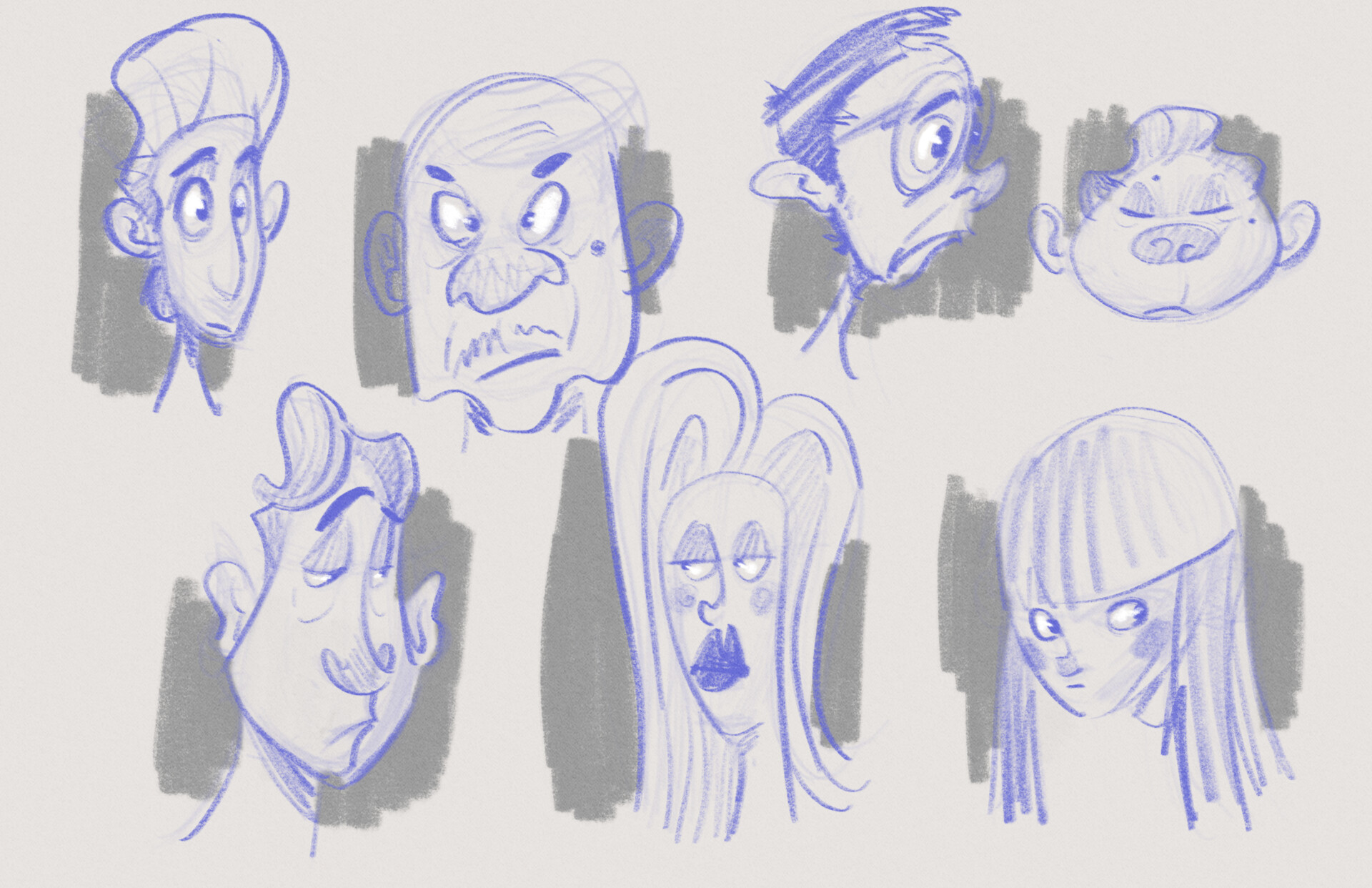 old cartoon characters sketches