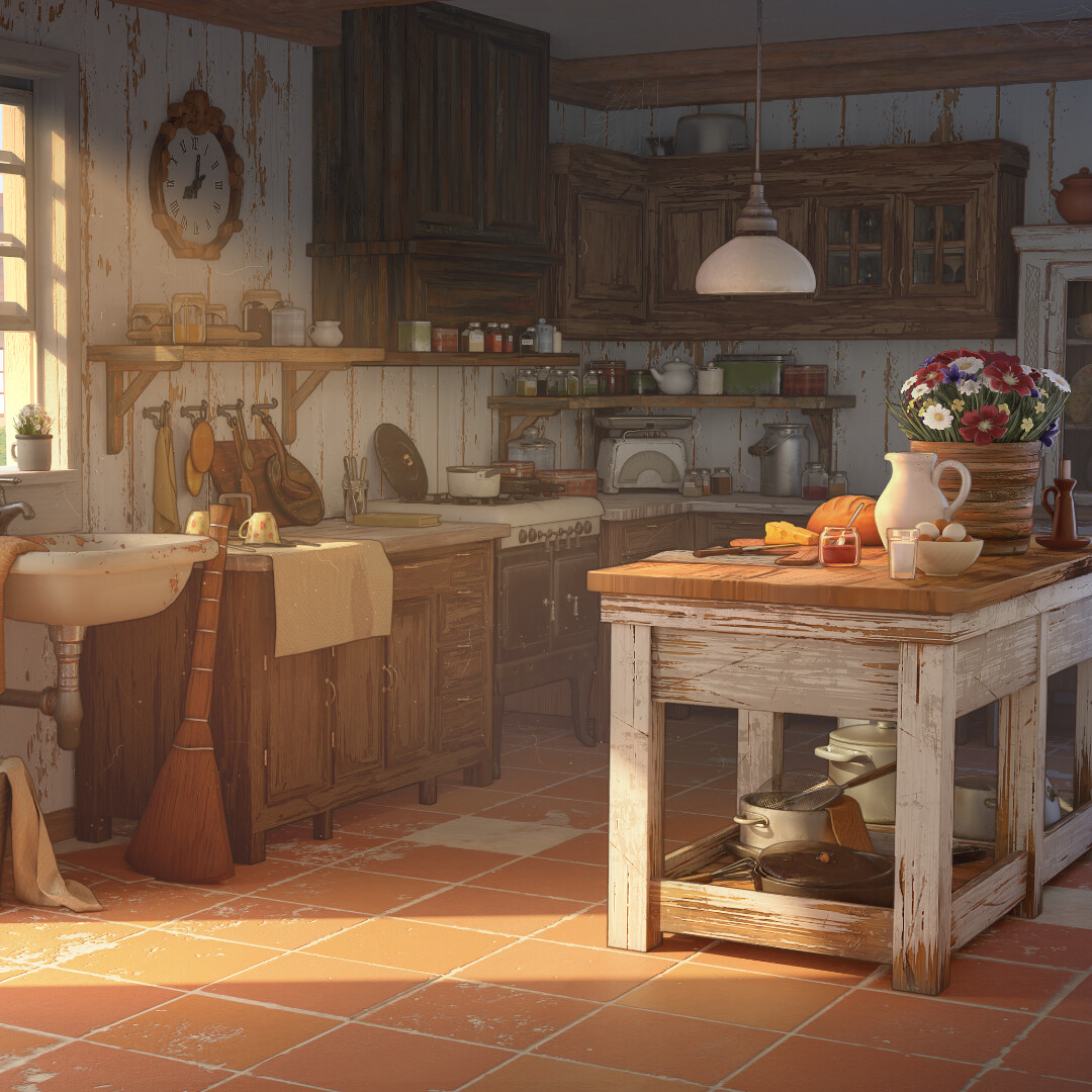 ArtStation - Old country house: pt.4 - Kitchen