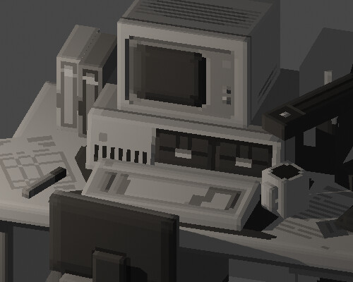 Artstation - Lowres Lowpoly Office Props With Normals