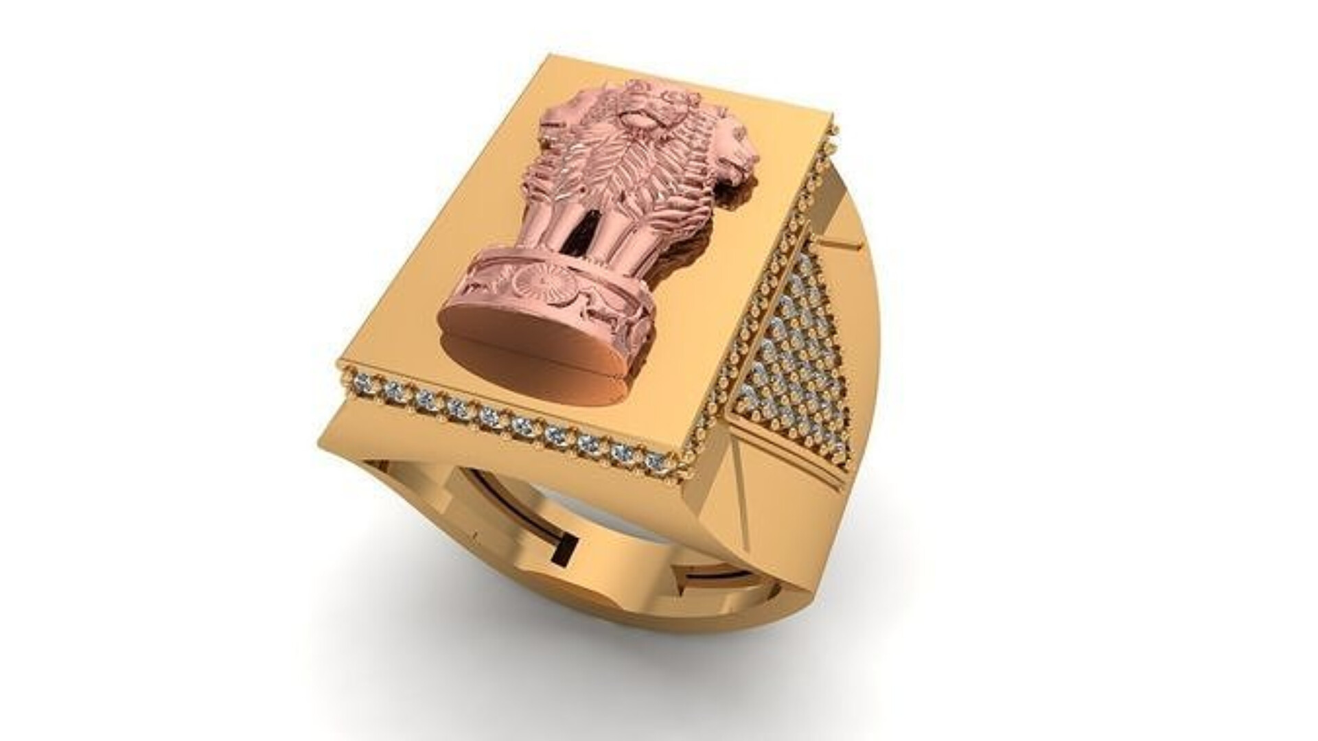 Claasical Ashok sthambh Logo Handmade Design Ring RG-047 – Rudraksh Art  Jewellery