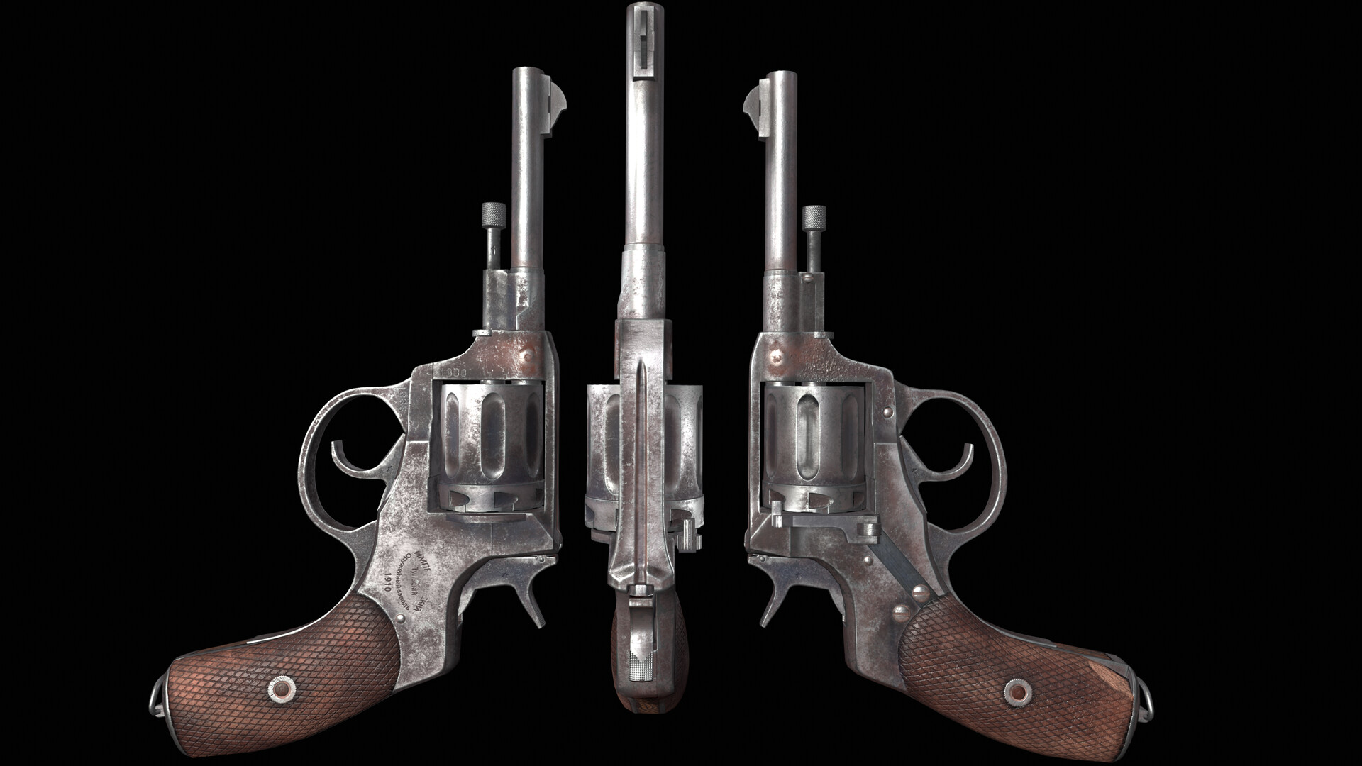 ArtStation - Revolver system Nagan model 1910