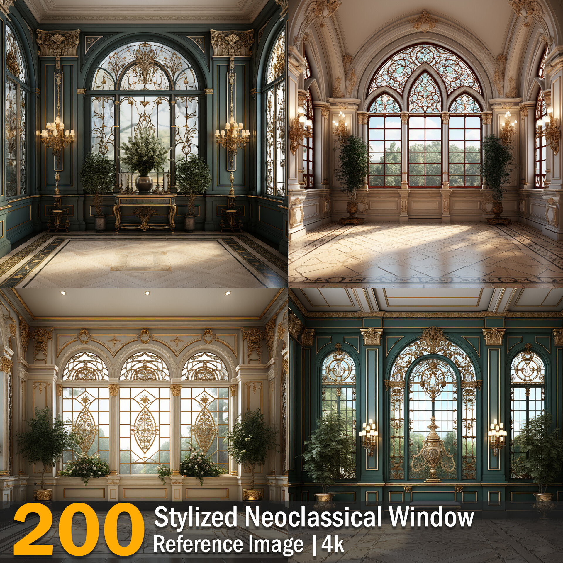 ArtStation - Stylized neoclassical Window | Reference Images | 4K