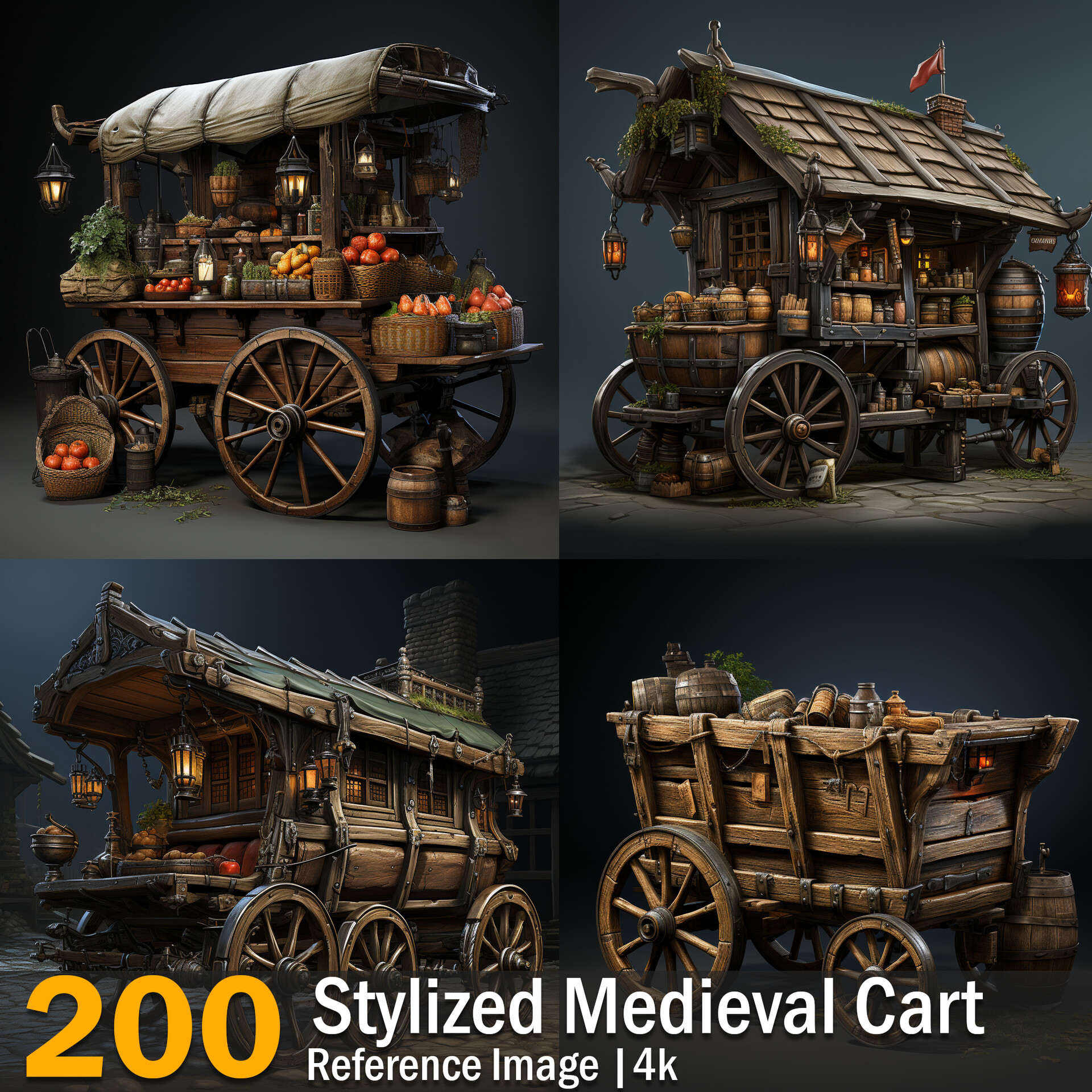 ArtStation - Stylized Medieval Cart | Reference Images | 4K