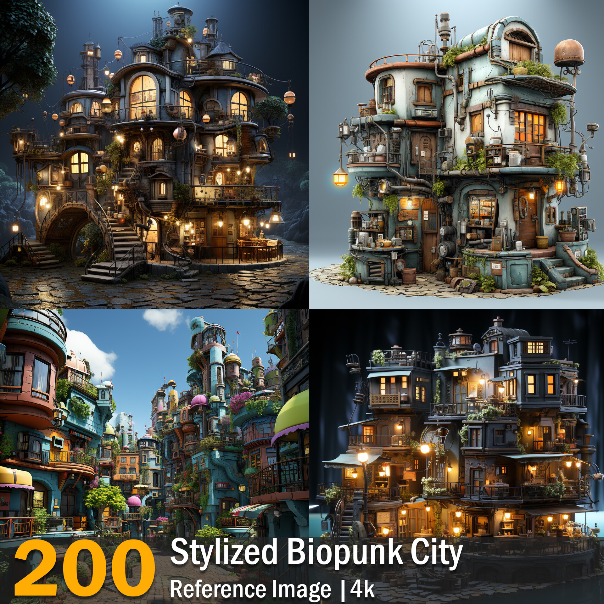 ArtStation - Stylized Biopunk City | Reference Images | 4K