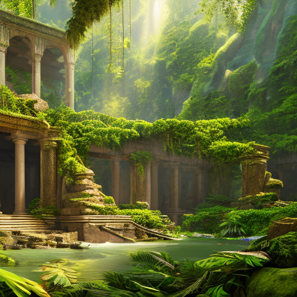 ArtStation - Ancient Hidden Temple in a Lush Rain Forest