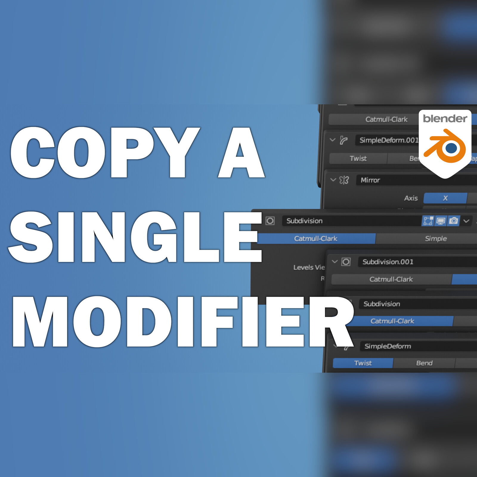 Copy Individual Modifiers to Other Objects