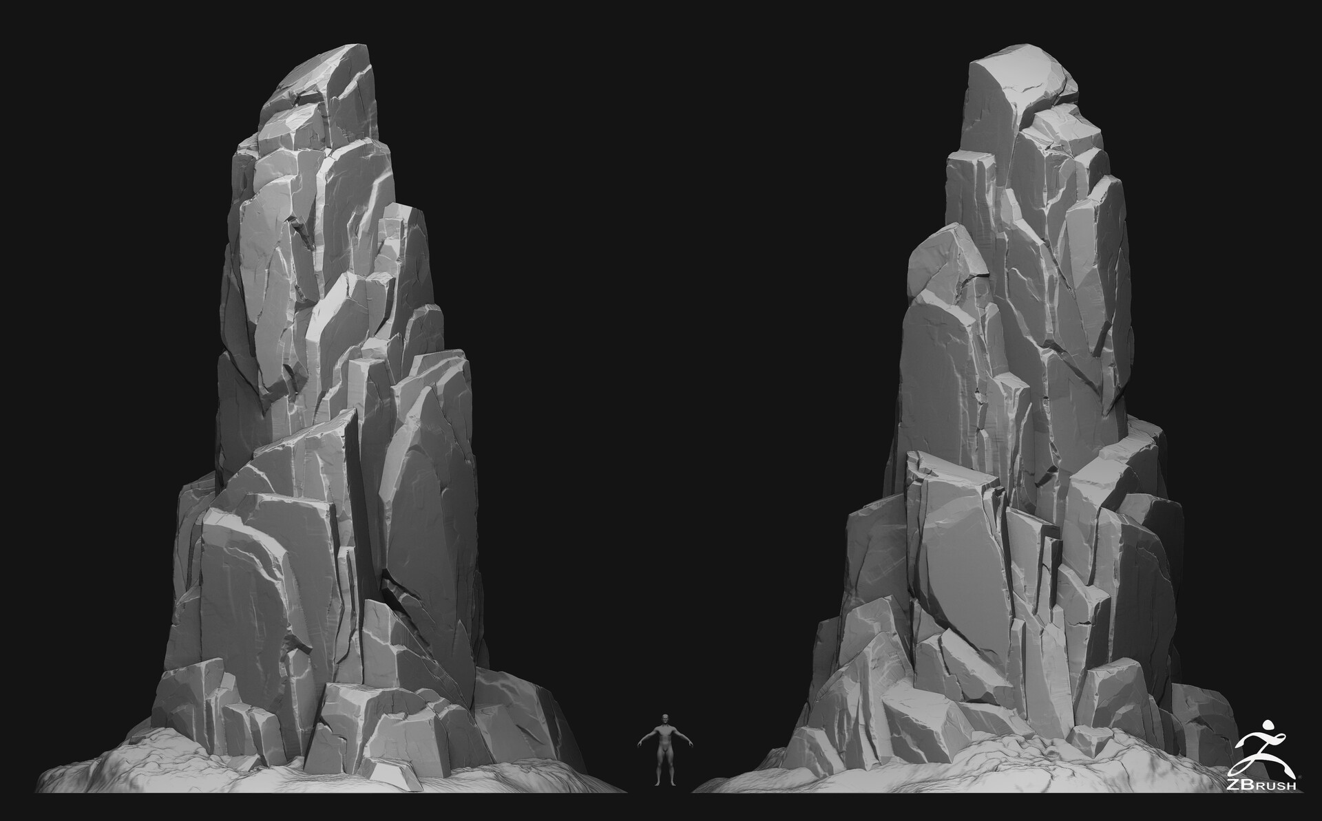 ArtStation - 山石雕刻（mountain）