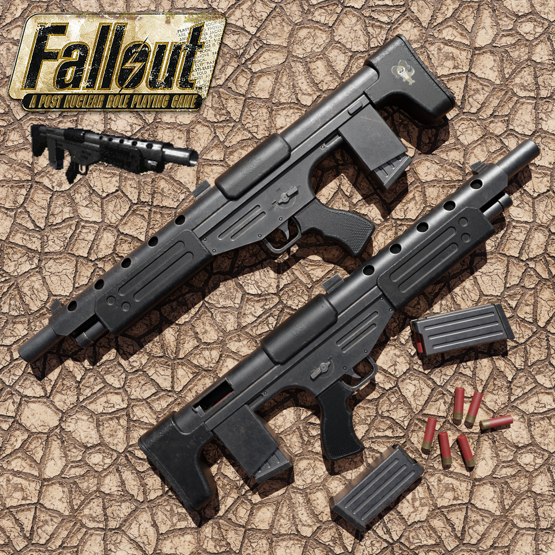 ArtStation - Classic Fallout Combat Shotgun