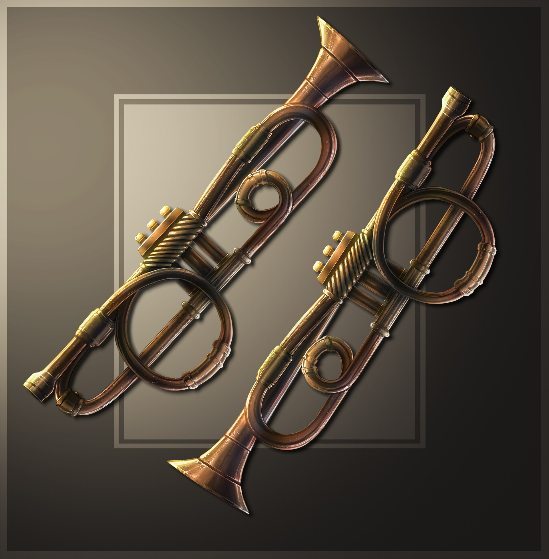 ArtStation - [COMMISSION] fantasy trumpet for dnd project