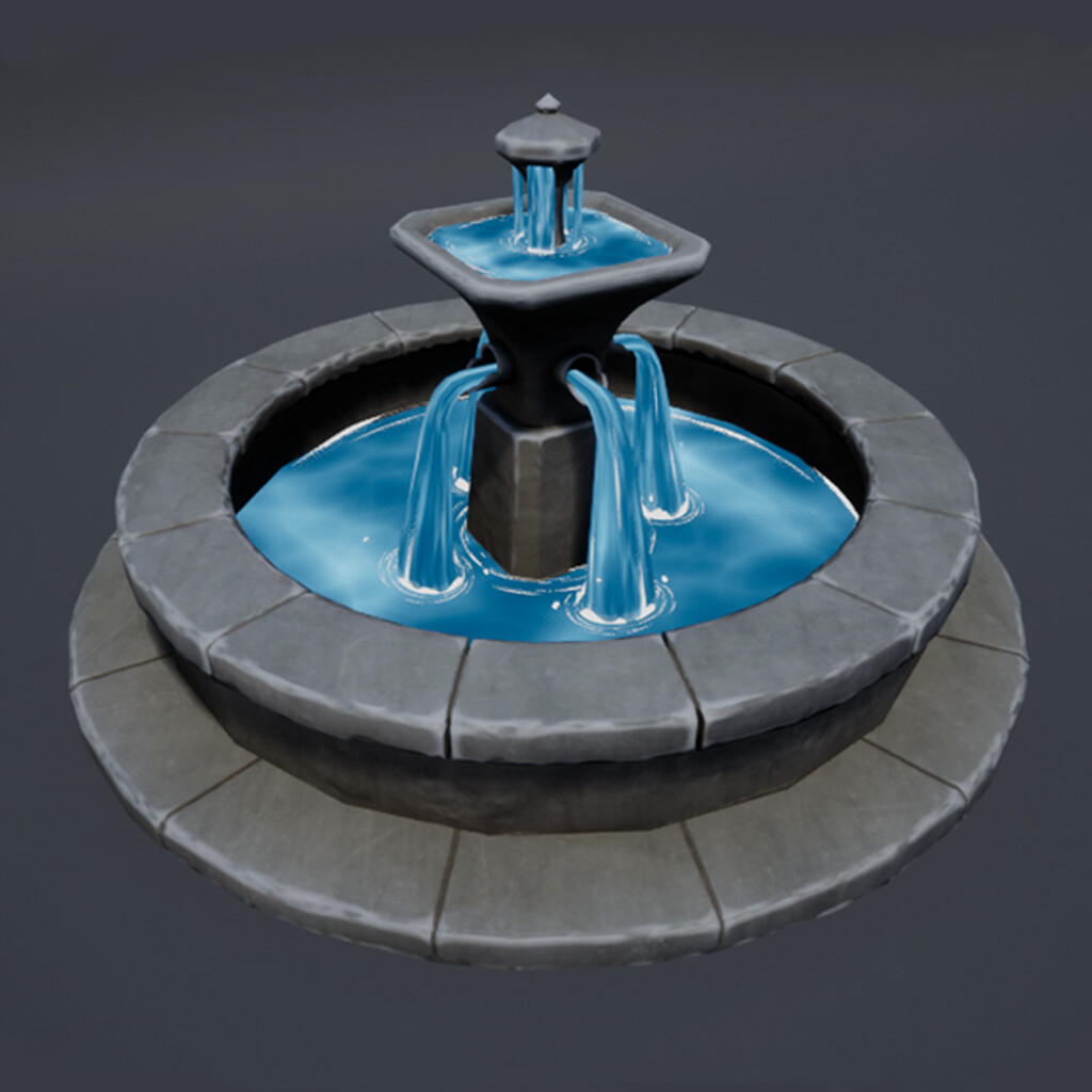 ArtStation - VFX - Stylized Waterfall & Fountain