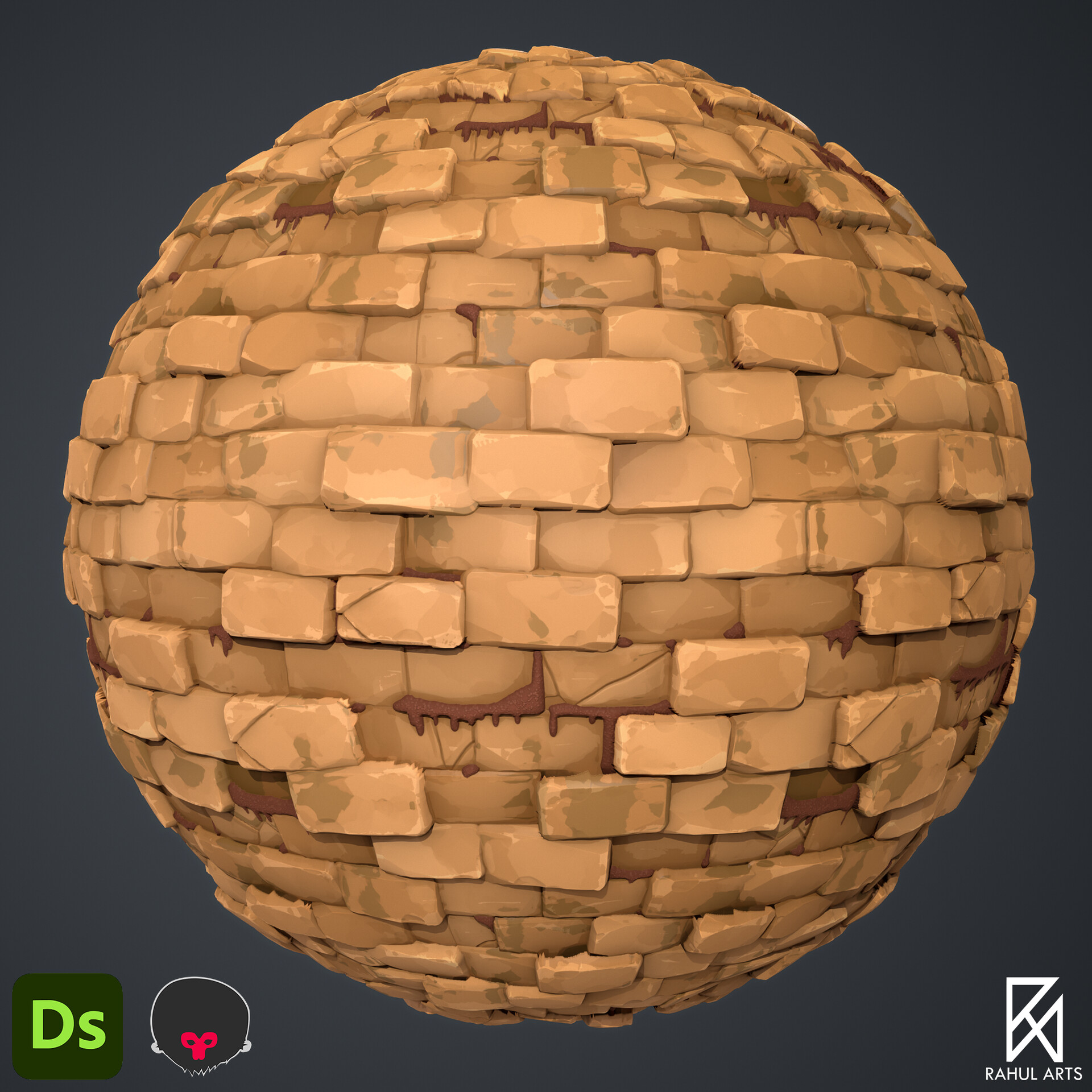 ArtStation - Stylized Brick Material