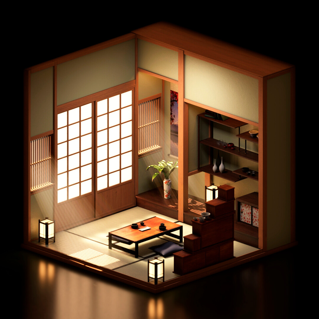 Isometric japanese room