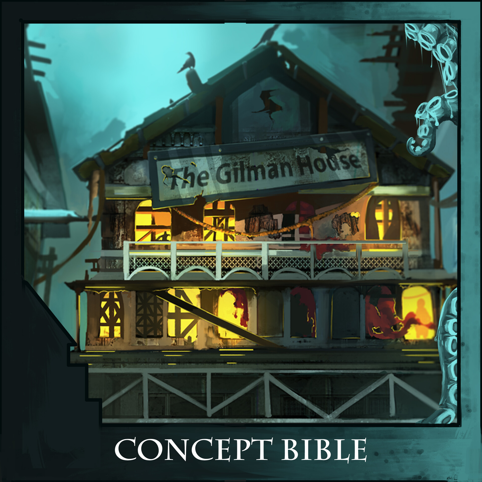 ArtStation - The Gilman House Bottom Floor concept Bible