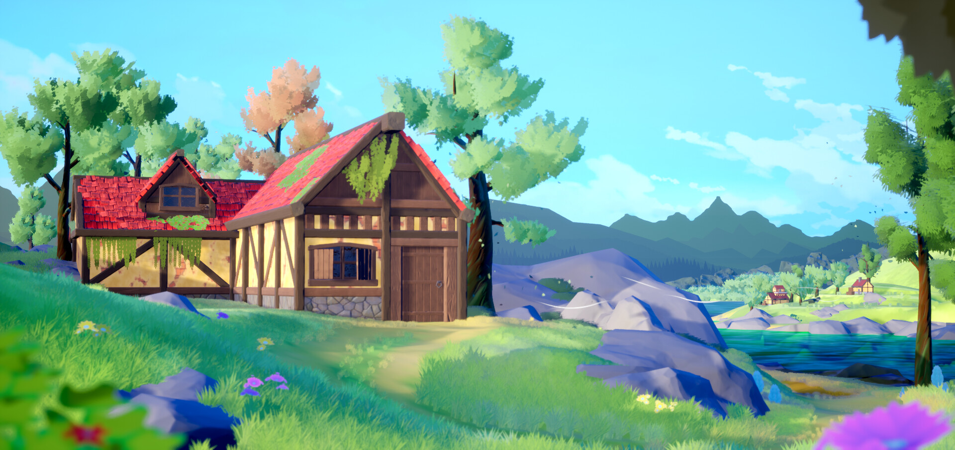 ArtStation - Stylized Top Hill House