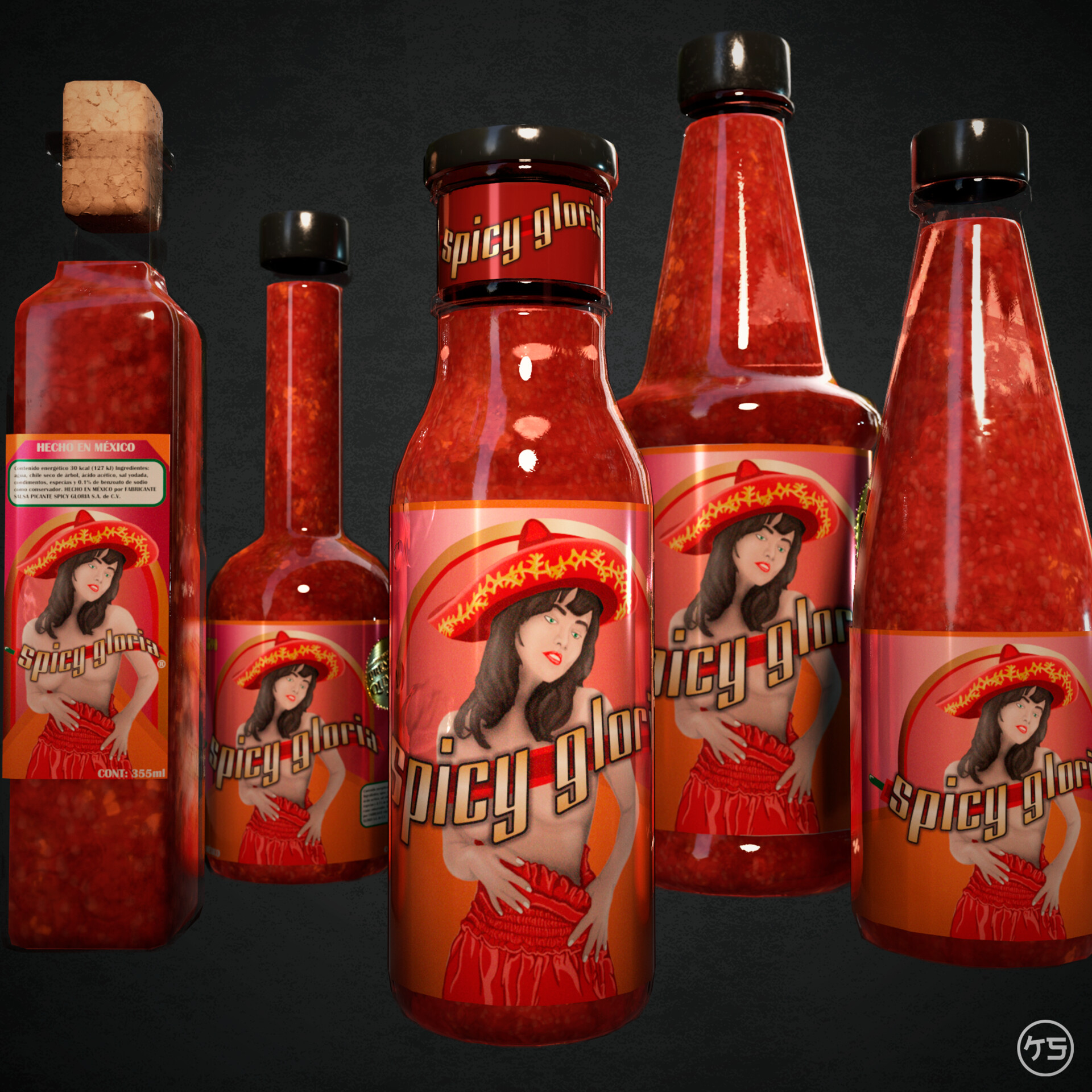 Artstation Spicy Sauce 3d Prop