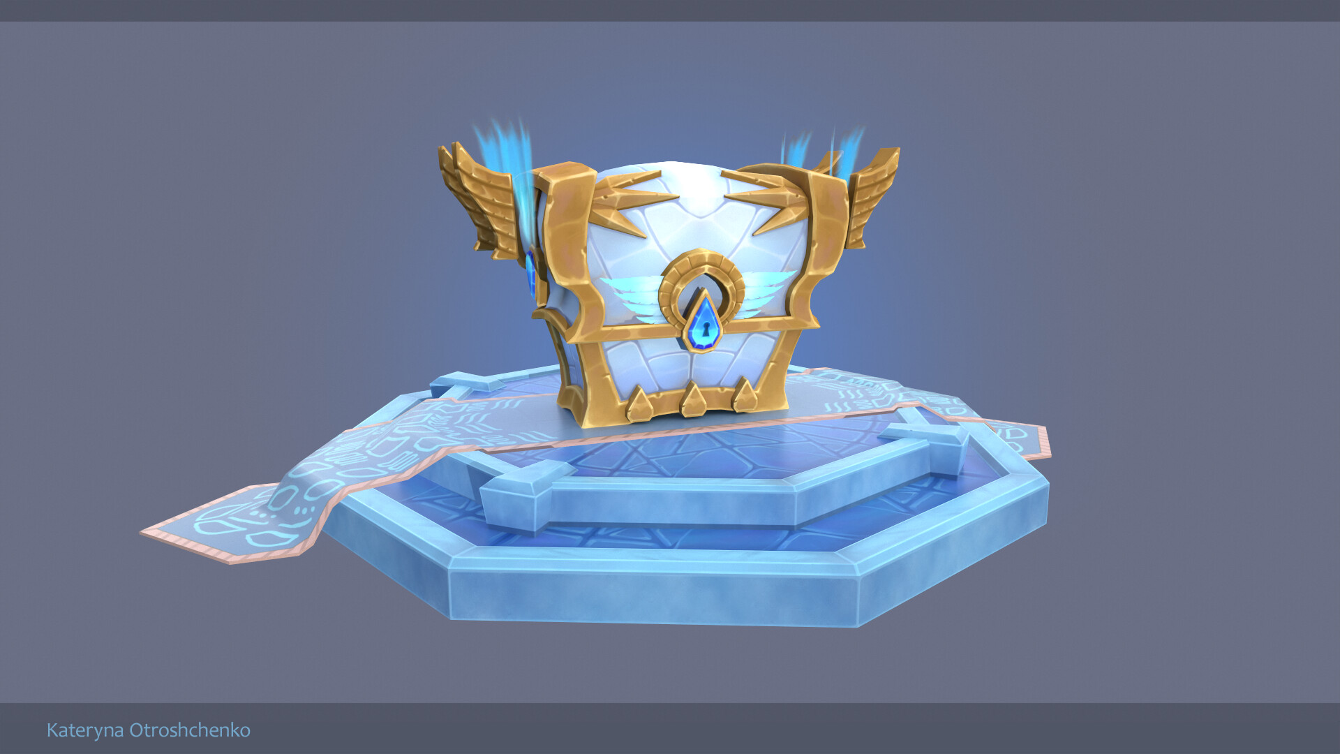 ArtStation WoW Shadowlands Bastion fan art treasure chest.