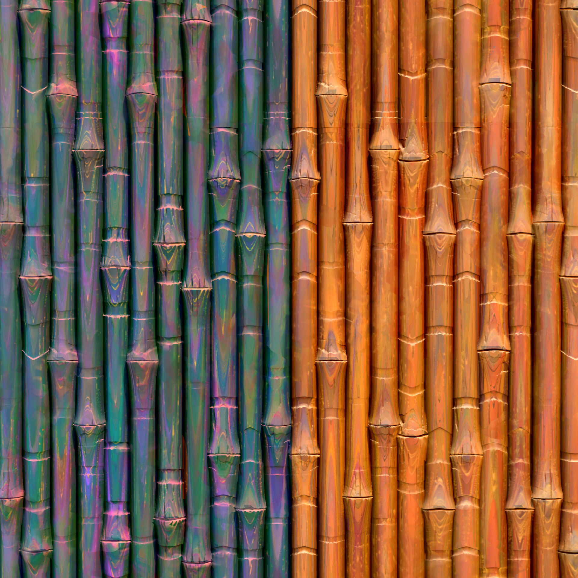 Artstation - Material Explorations: Stylized Bamboo Wall