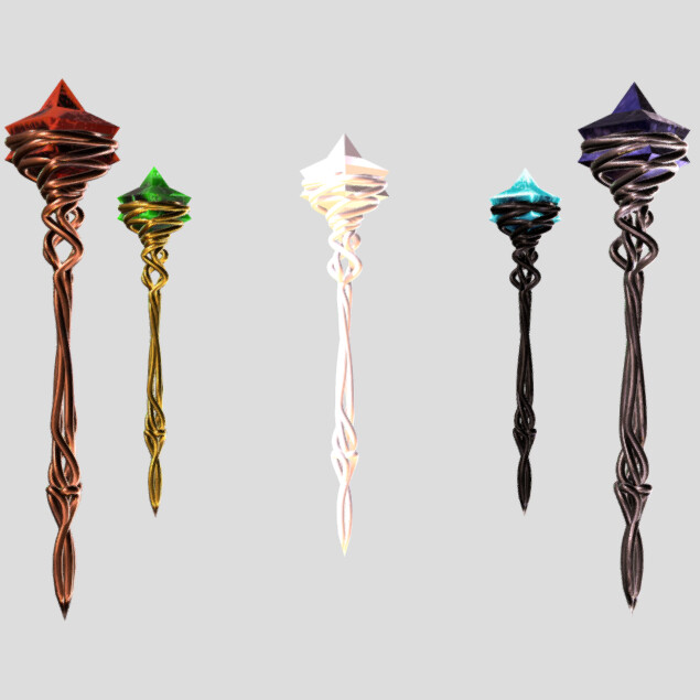 ArtStation - Twisted Staffs with Jeweled Apex