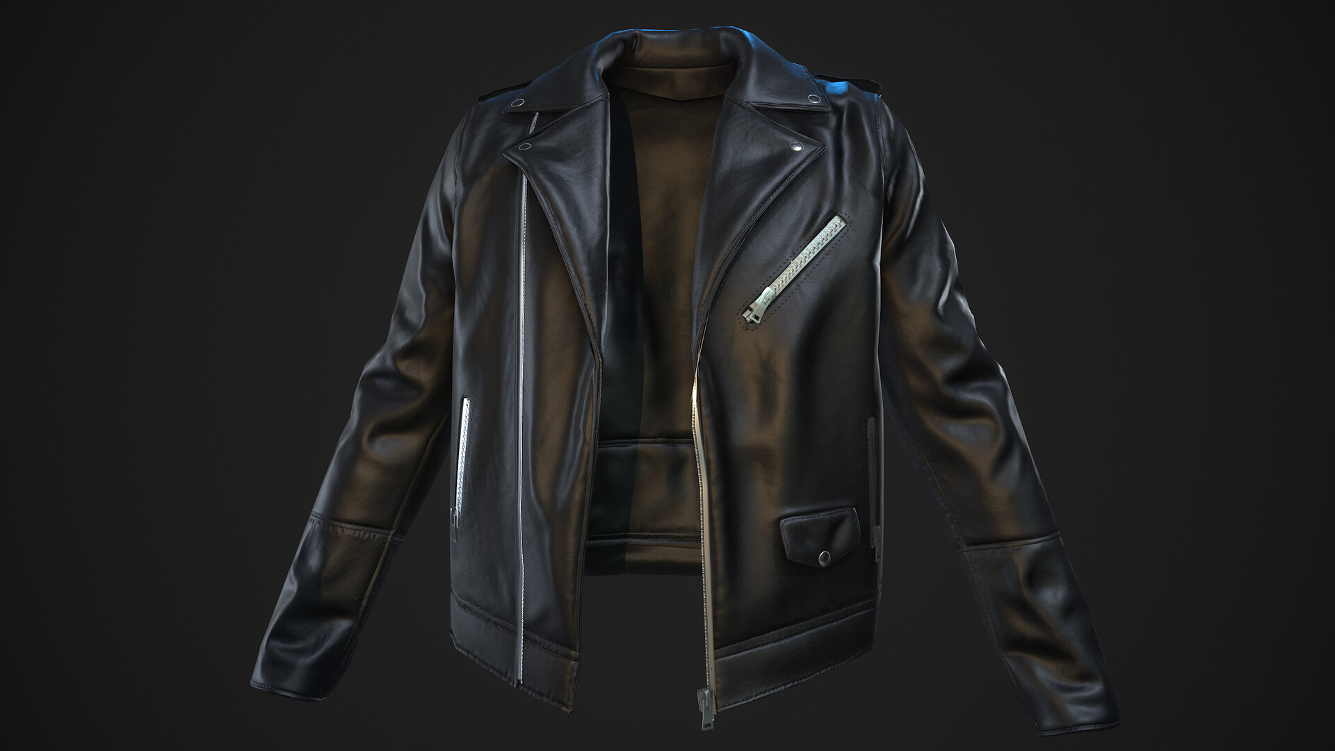 ArtStation - Game ready Faux Leather Jacket for a client.