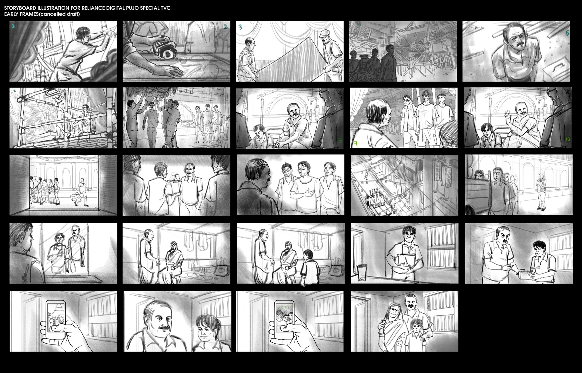 ArtStation storyboard illustration for reliance digital