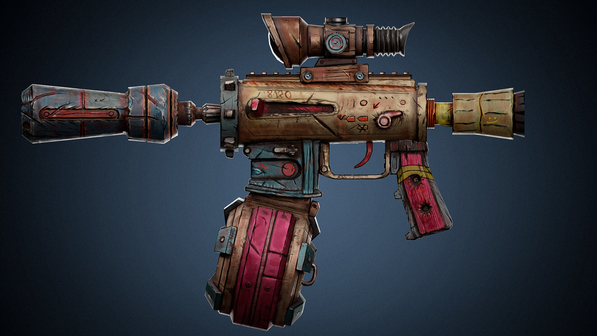 ArtStation - Stylized Submachine Gun| Paint