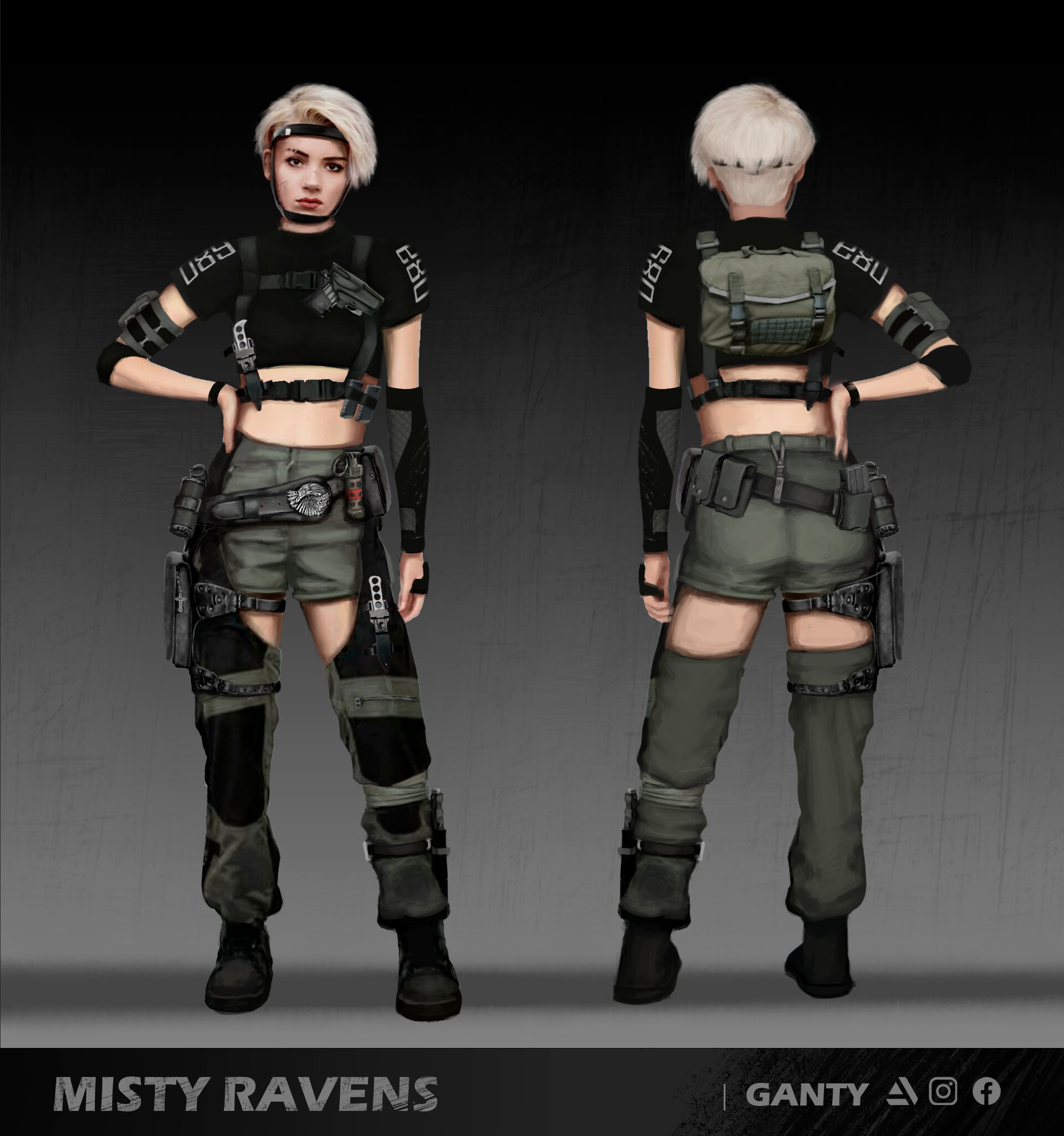 ArtStation - Misty Ravens - Female Soldier Concept