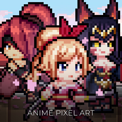 ArtStation - Pixel Art Portrait Anime Girl