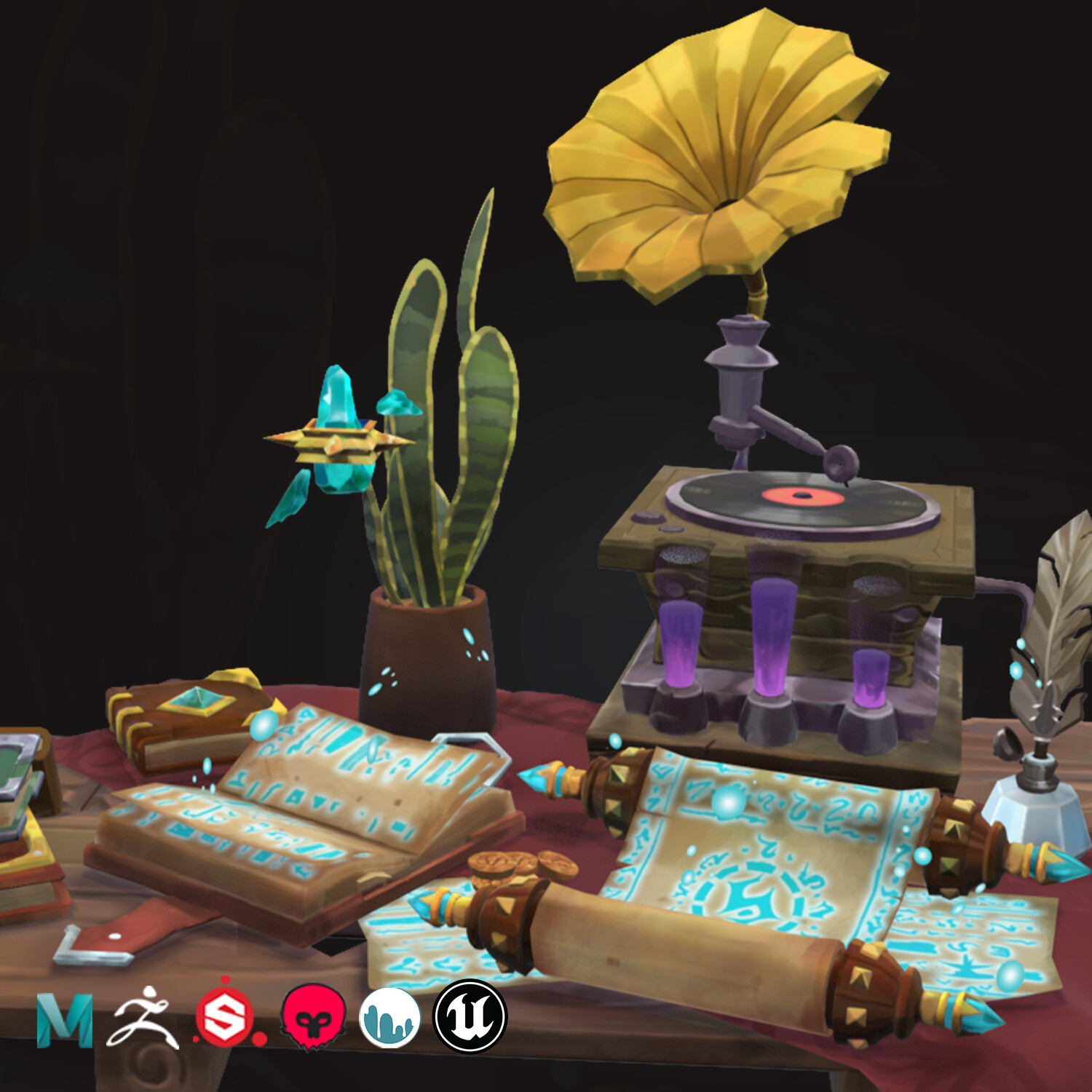 ArtStation - Hand Painted Wizard Table