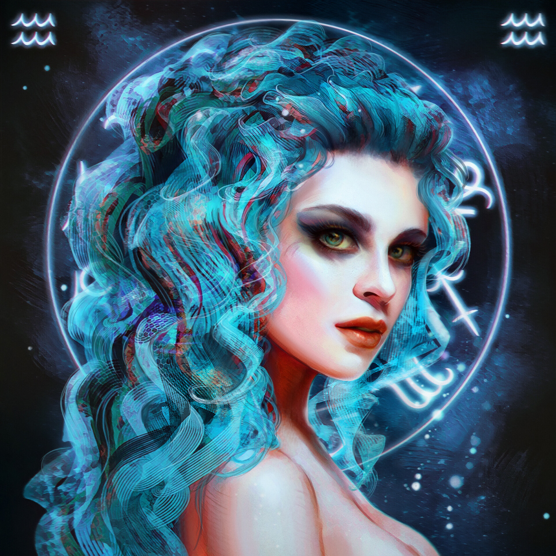 ArtStation - Zodiac#3: Saggitarius_Capricorn_Aquarius_Pisces