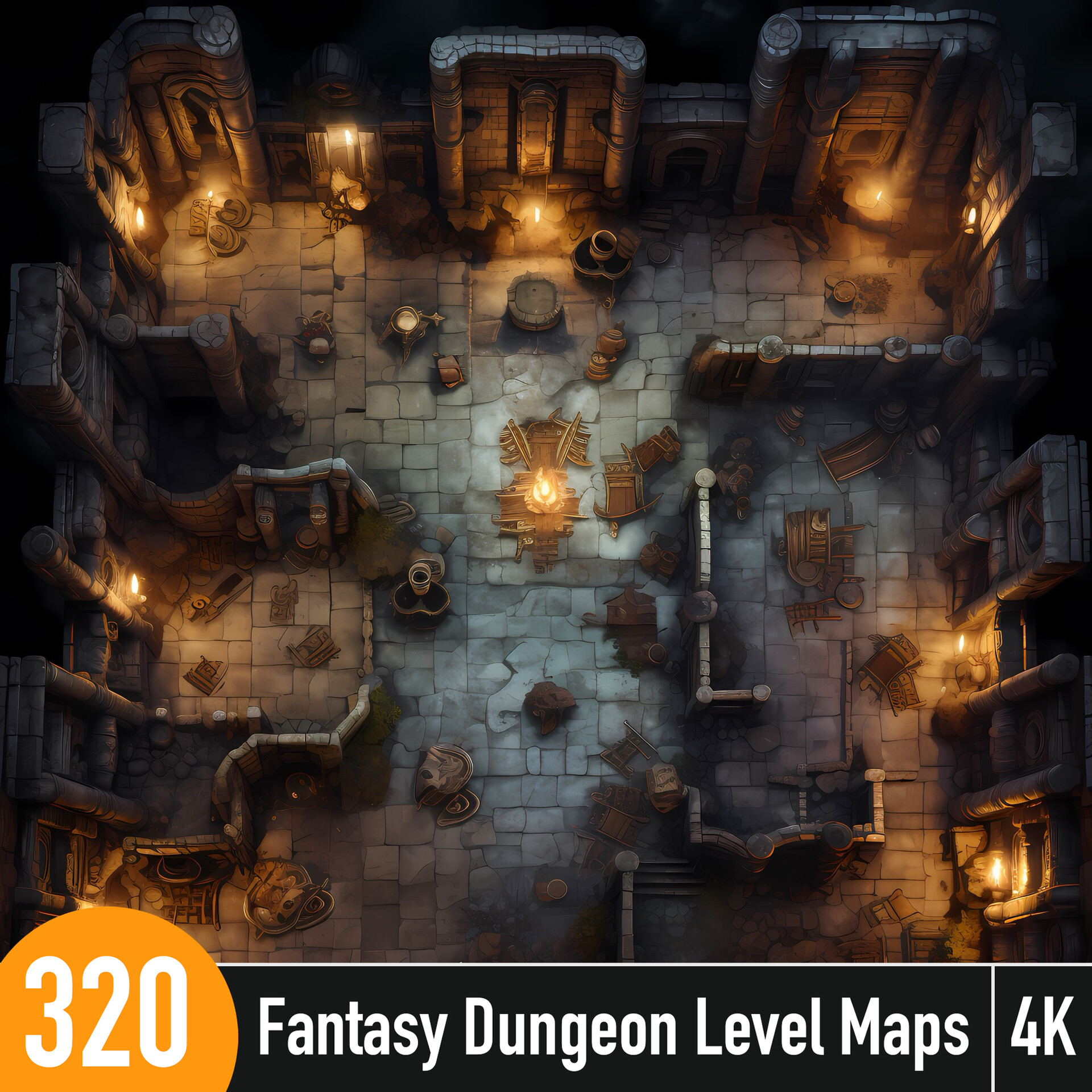 ArtStation - 320 Fantasy Dungeon Level Maps