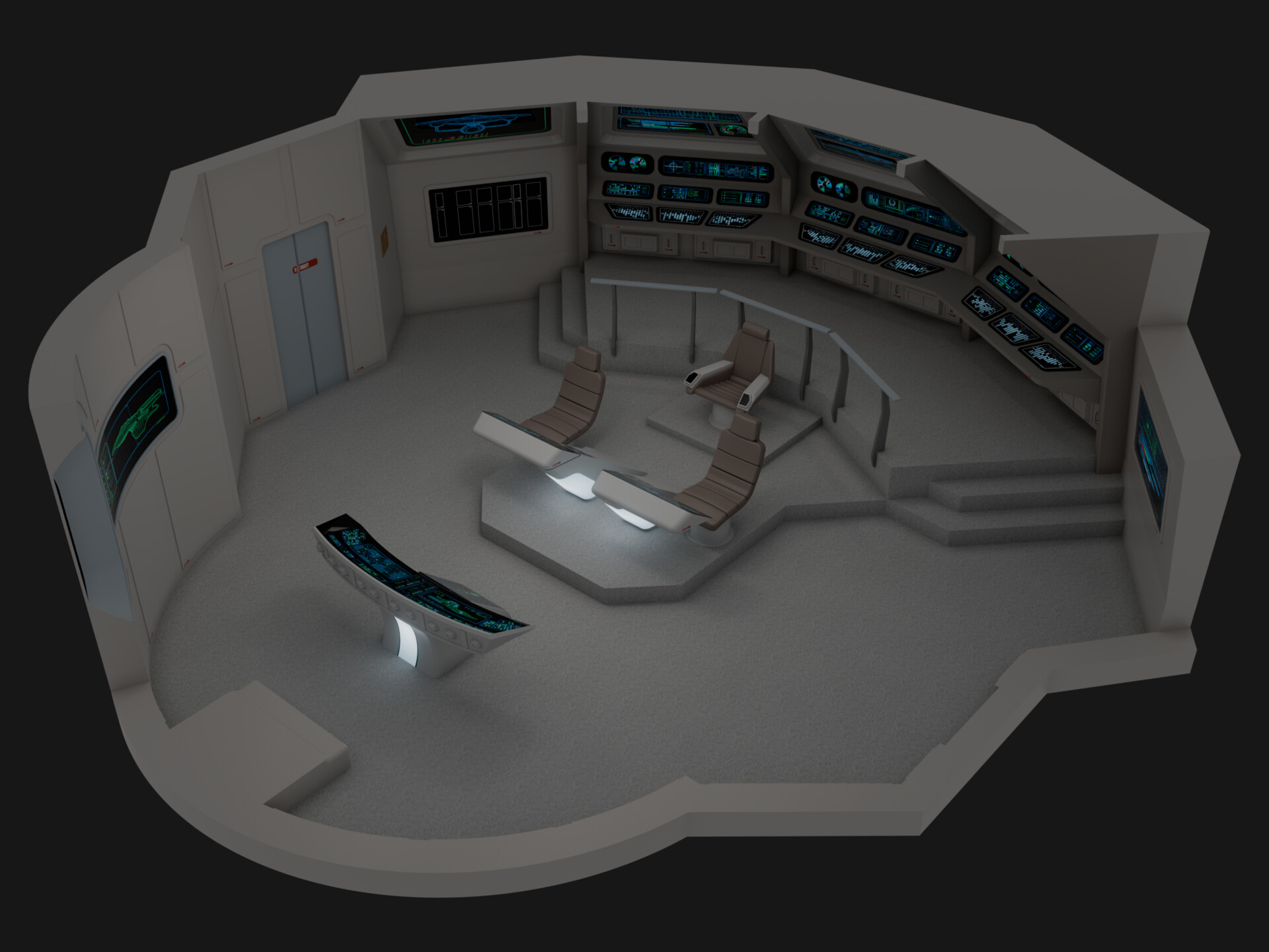 ArtStation - USS Enterprise-C - Deck 01: Main Bridge