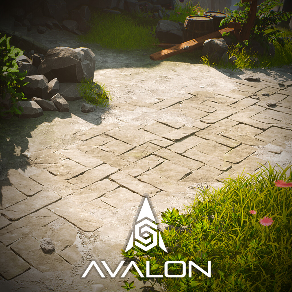 ArtStation - AVALON - Stone floor tiles & Steps
