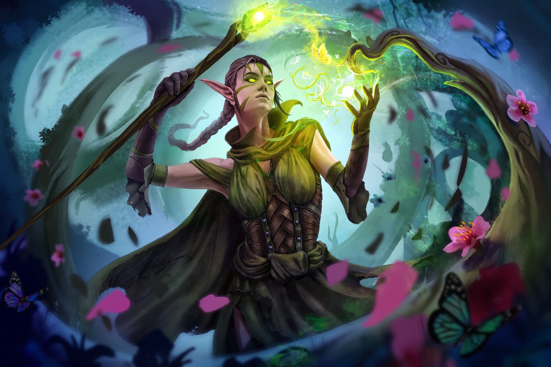 ArtStation - Magic fanArt Nissa Dominates the Forest