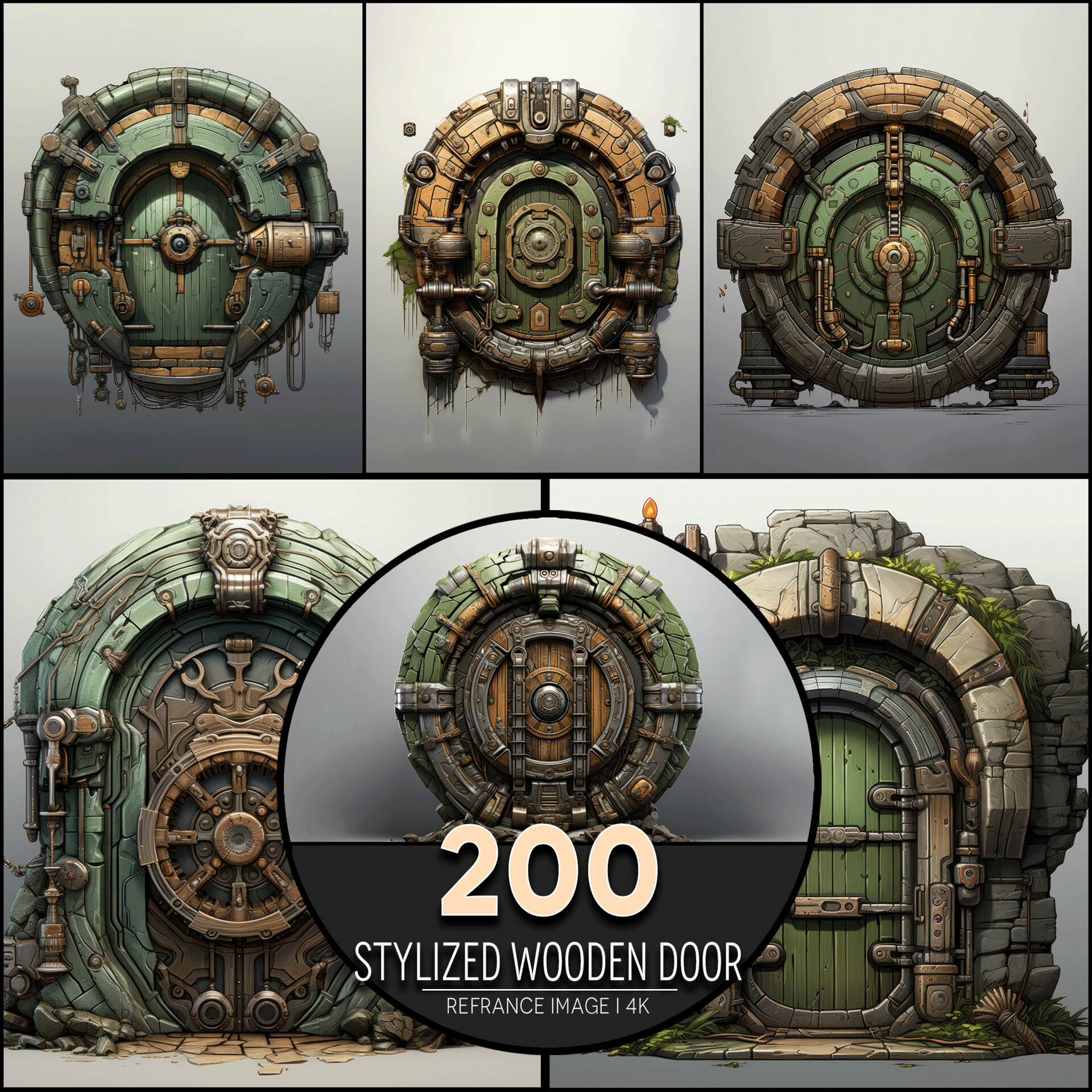 ArtStation - Stylized Wooden Door 4K Reference/Concept Images