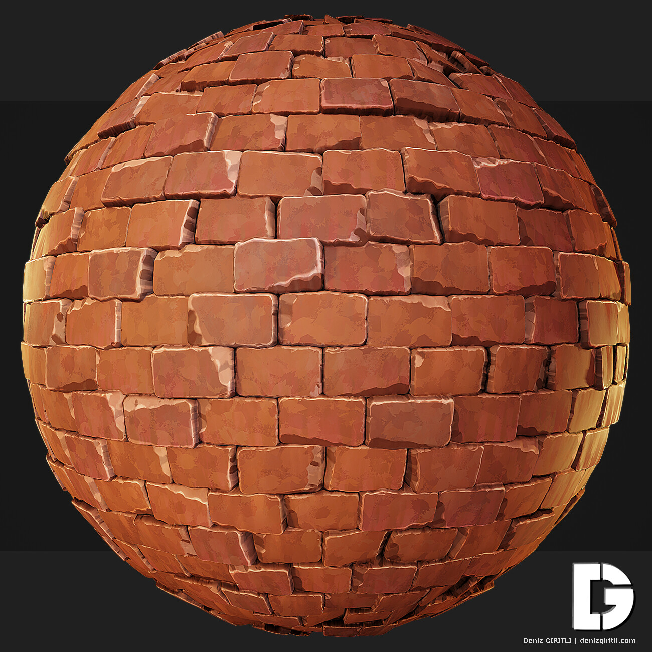 ArtStation - Stylized Brick Wall Material - Substance Designer