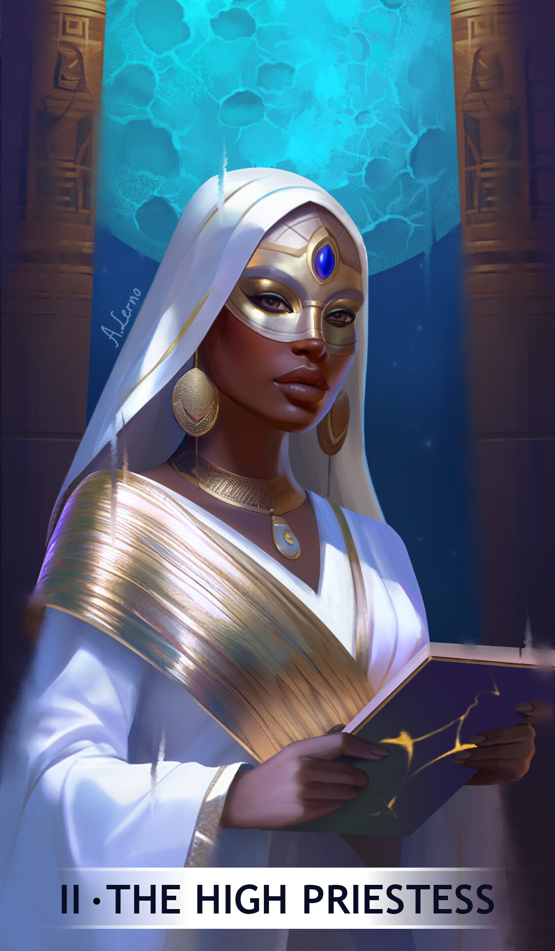 ArtStation - tarot card - II THE High priestess