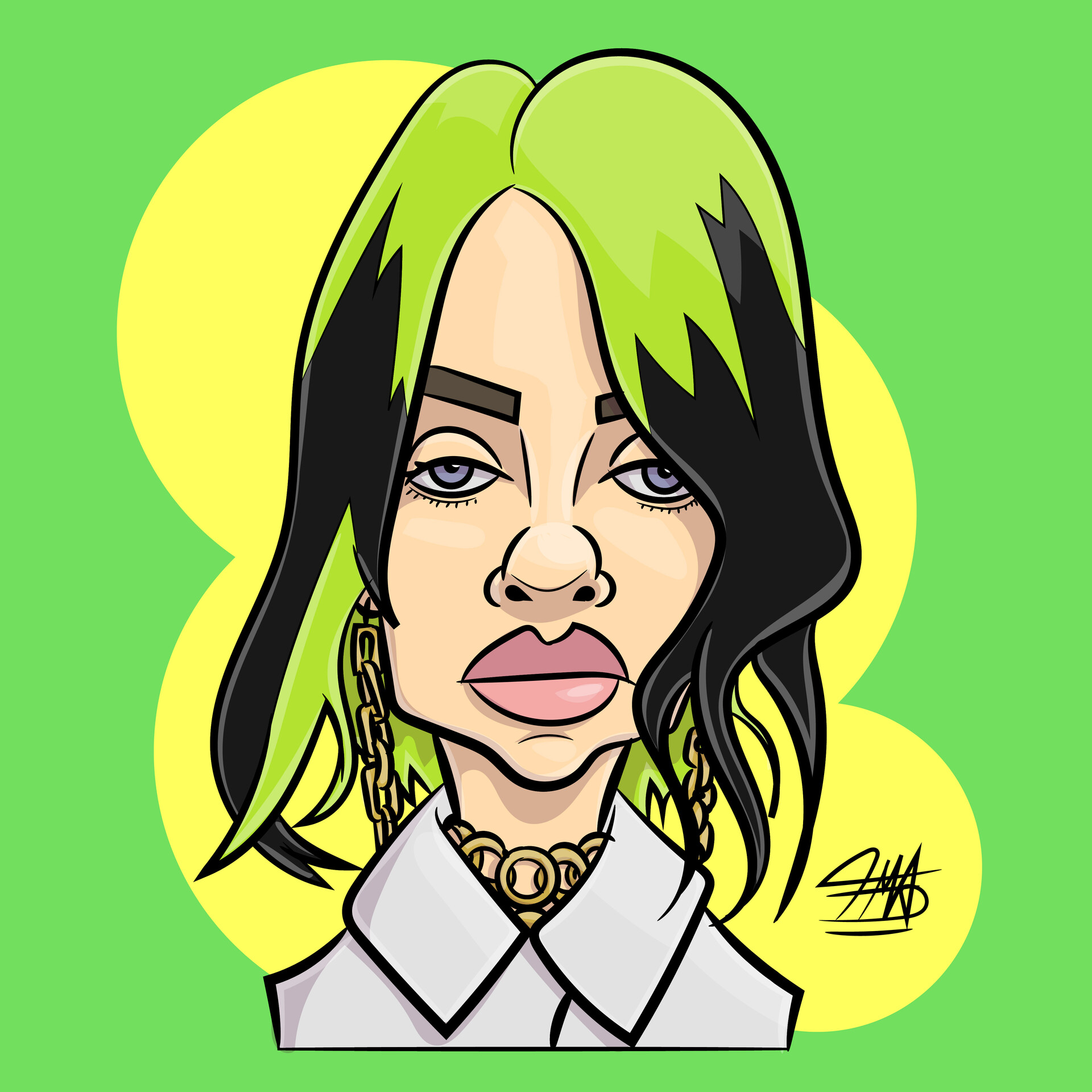 ArtStation - 1. Billie Eilish (caricature Resolution 2024)